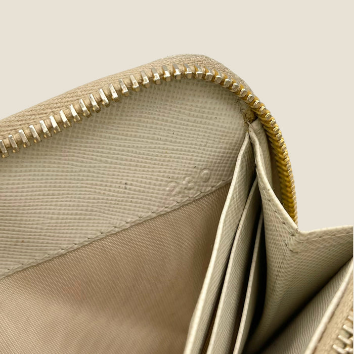 Prada Saffiano Leather Zip Around Continental Wallet