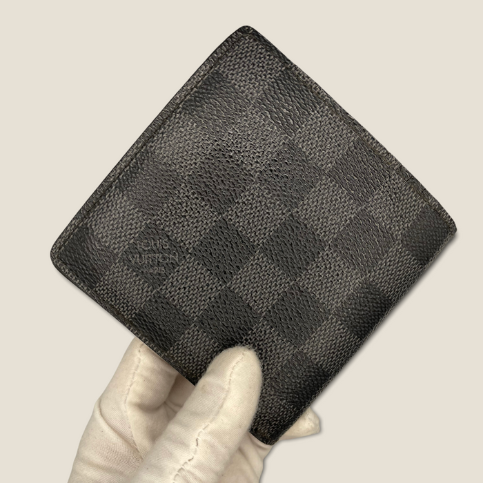 Sold at Auction: AUTHENTIC LOUIS VUITTON DAMIER GRAPHITE MARCO SMALL WALLET