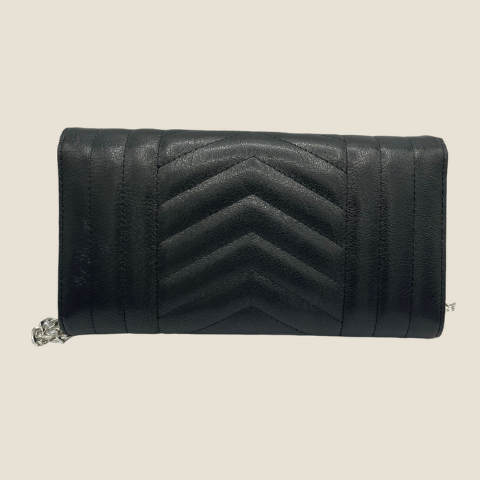 Saint Laurent YSL Leather Matelasse Flap Wallet