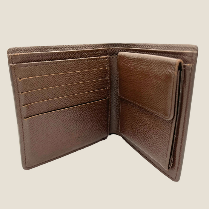 Authentic LOUIS VUITTON Damier Ebene Marco Bifold Leather Wallet #19226
